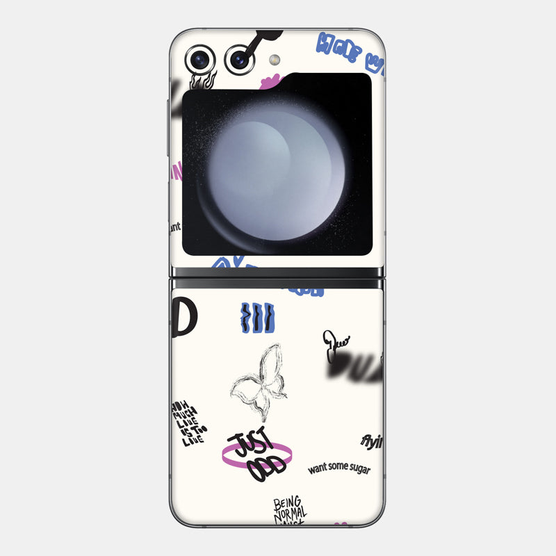 Beige Scribble Glass Back