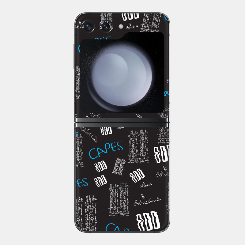 Black Scribble Glass Back