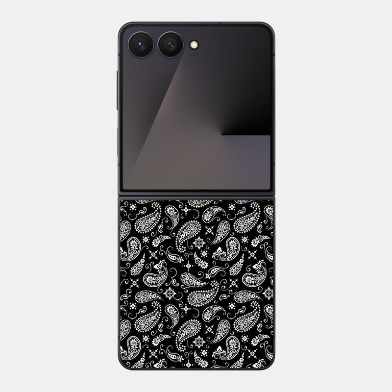 Black Paisley Glass Back