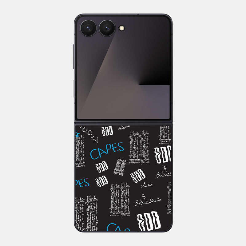 Black Scribble Glass Back