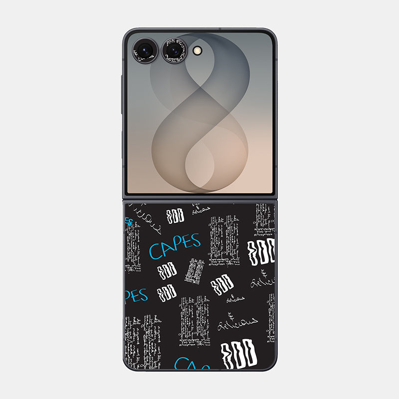 Black Scribble Glass Back