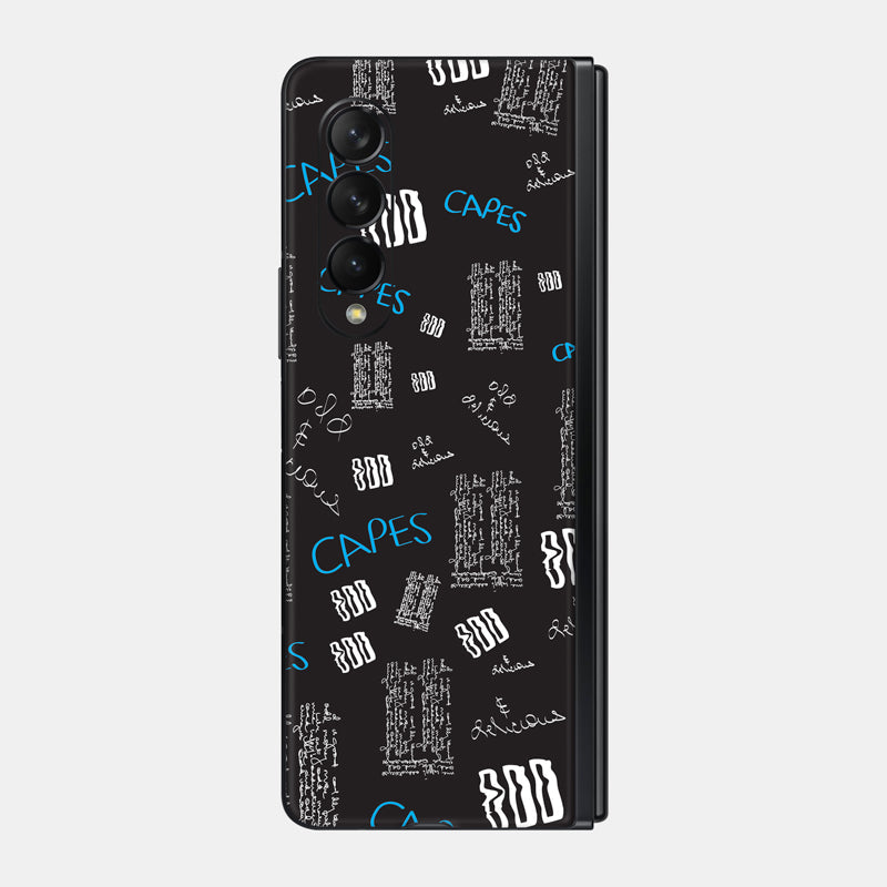 Black Scribble Glass Back