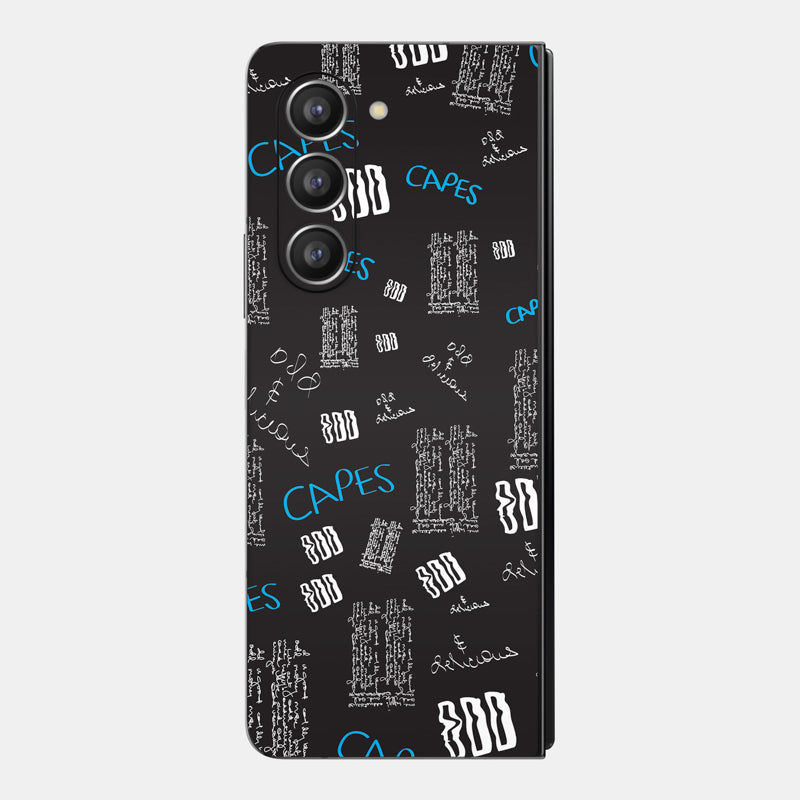 Black Scribble Glass Back