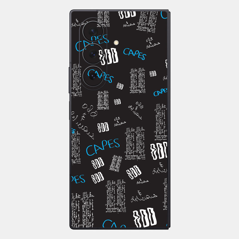 Black Scribble Glass Back