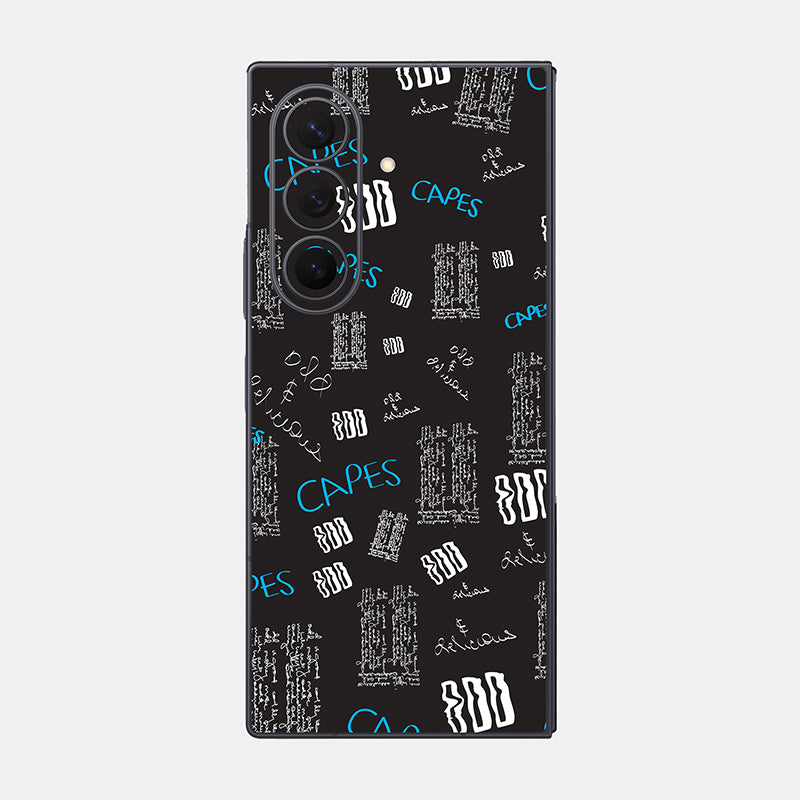 Black Scribble Glass Back