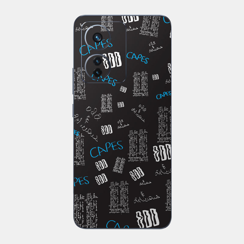 Black Scribble Glass Back