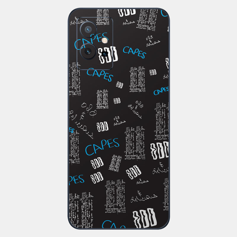 Black Scribble Glass Back