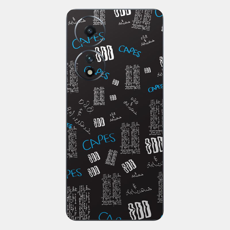 Black Scribble Glass Back