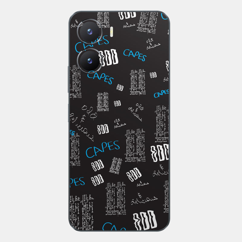 Black Scribble Glass Back