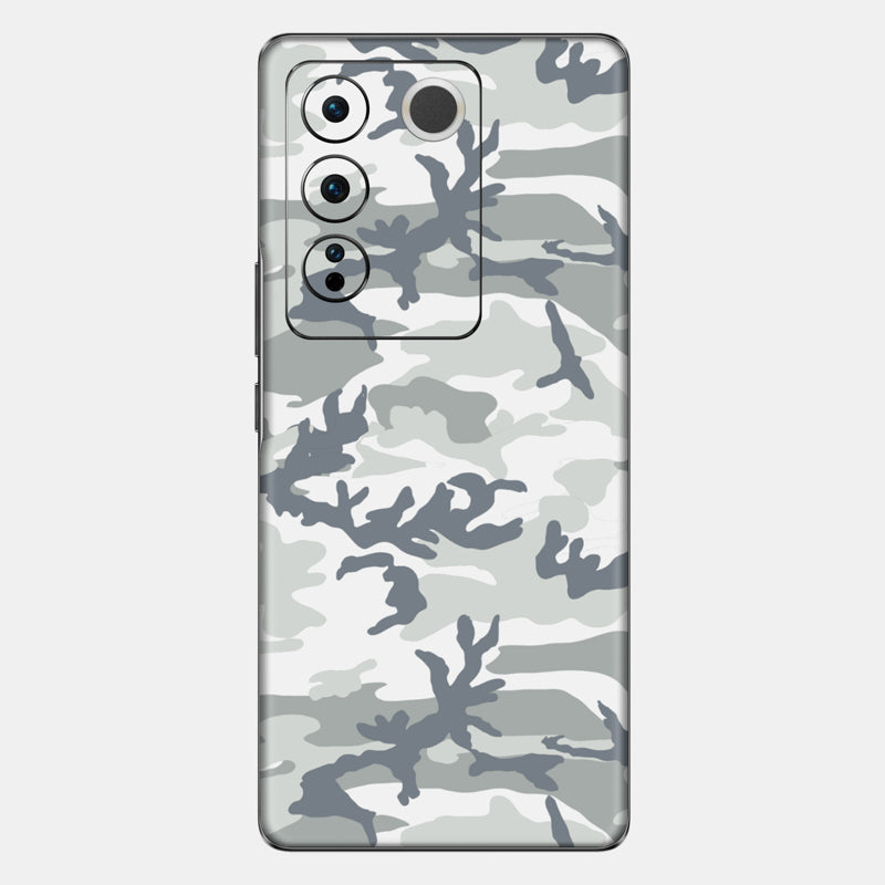 Snow Camo Glass Back