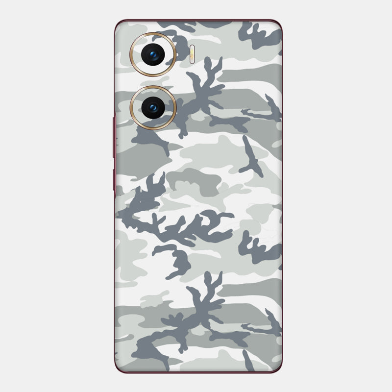 Snow Camo Glass Back