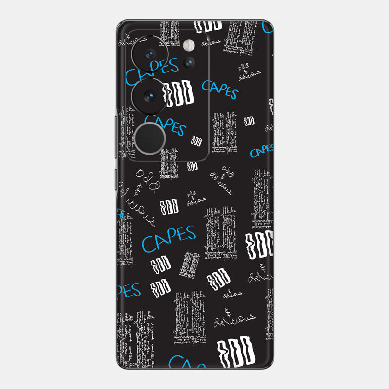 Black Scribble Glass Back