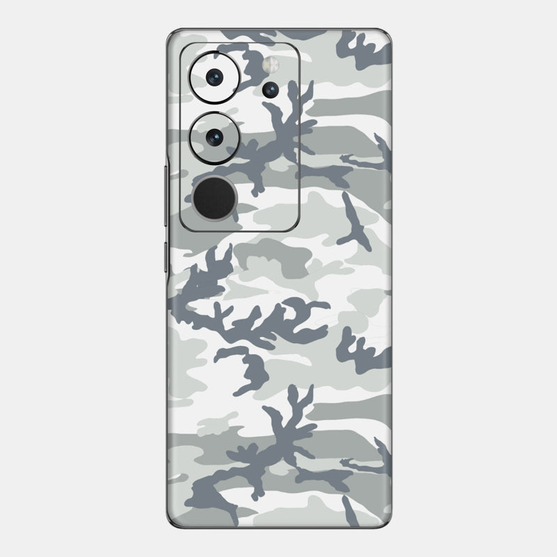 Snow Camo Glass Back