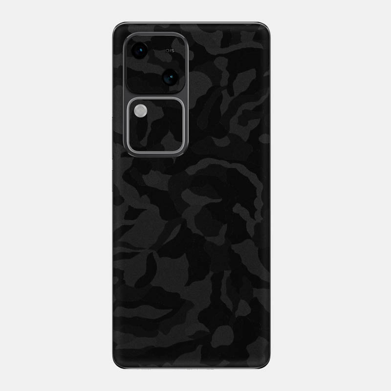 Black Camo Glass Back