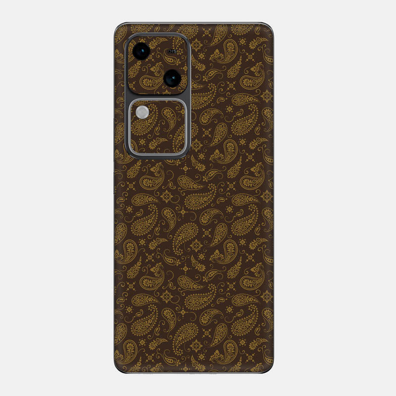 Brown Paisley Glass Back