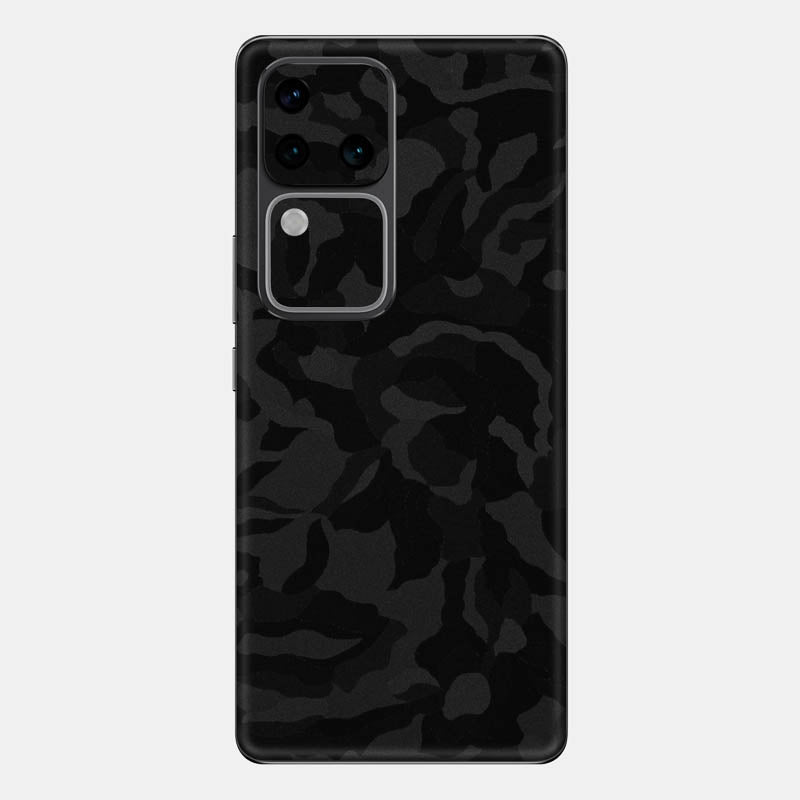 Black Camo Glass Back