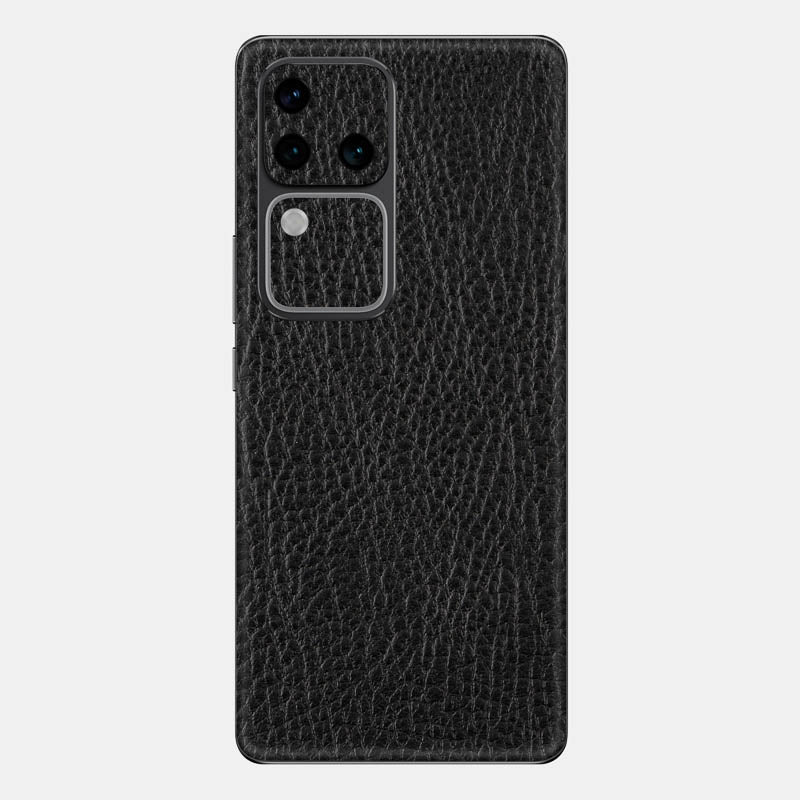 Black Leather Glass Back