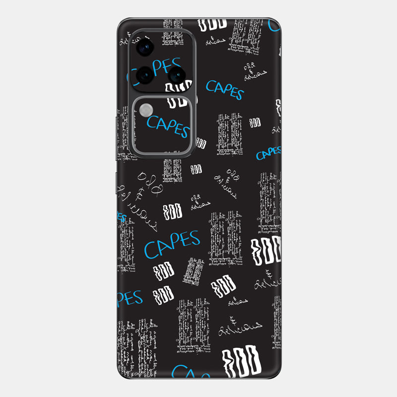 Black Scribble Glass Back