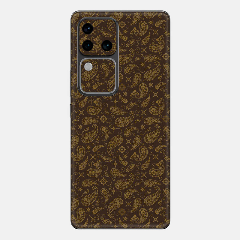 Brown Paisley Glass Back