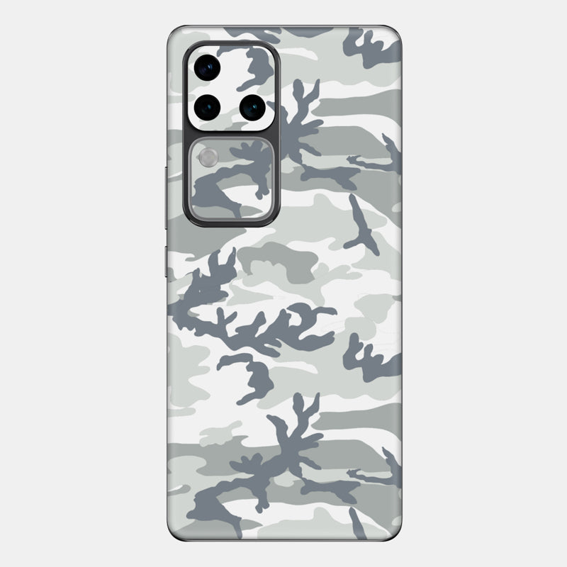 Snow Camo Glass Back