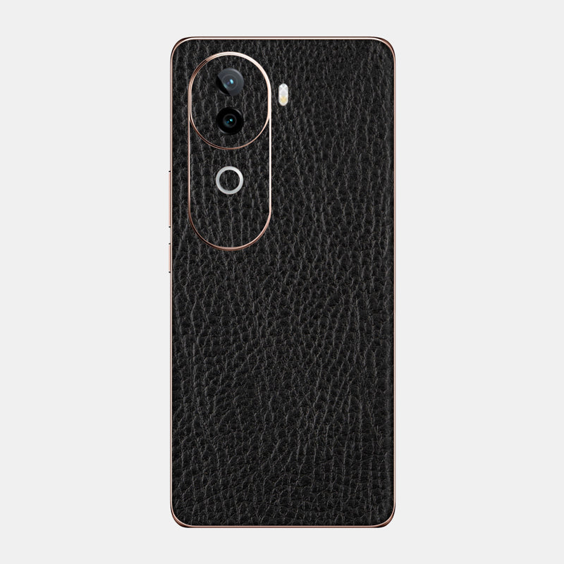 Black Leather Glass Back