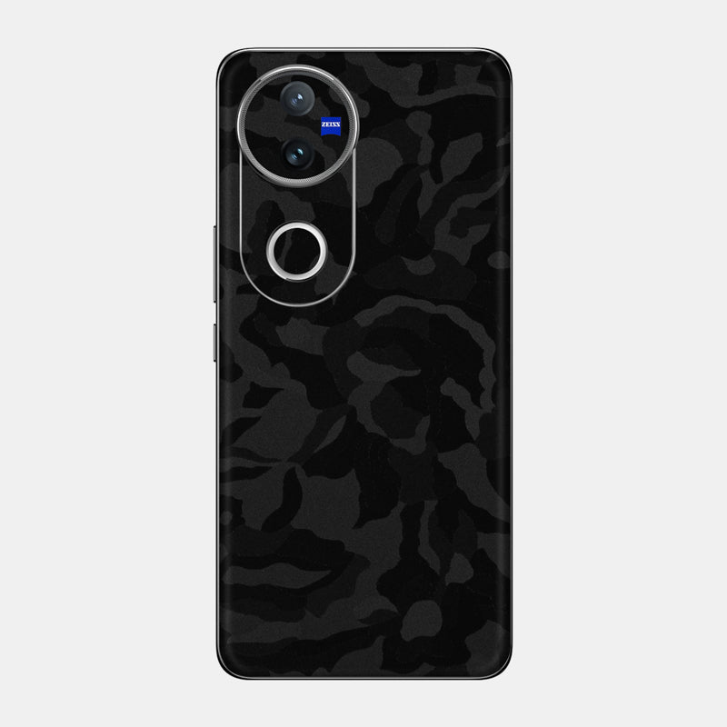 Black Camo Glass Back