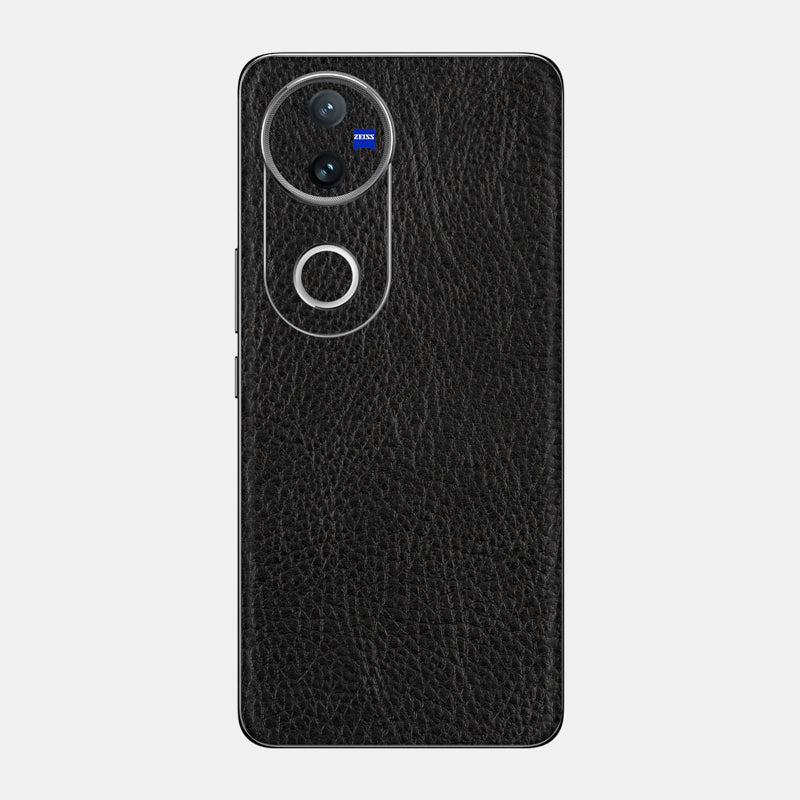 Black Leather Glass Back