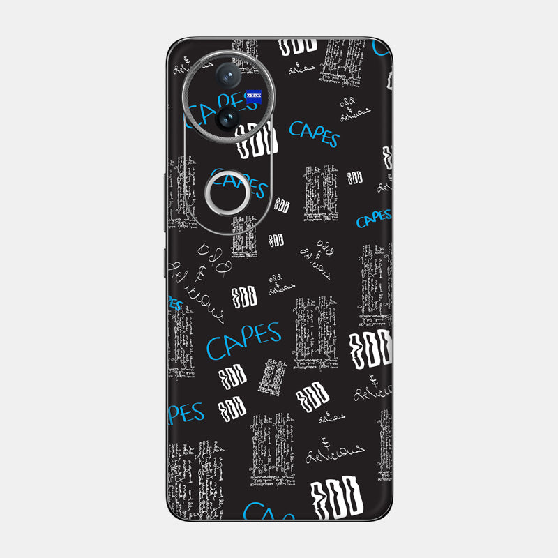 Black Scribble Glass Back