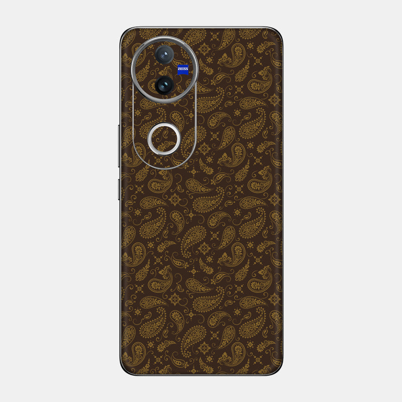Brown Paisley Glass Back