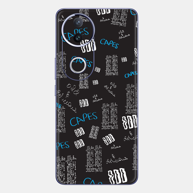 Black Scribble Glass Back