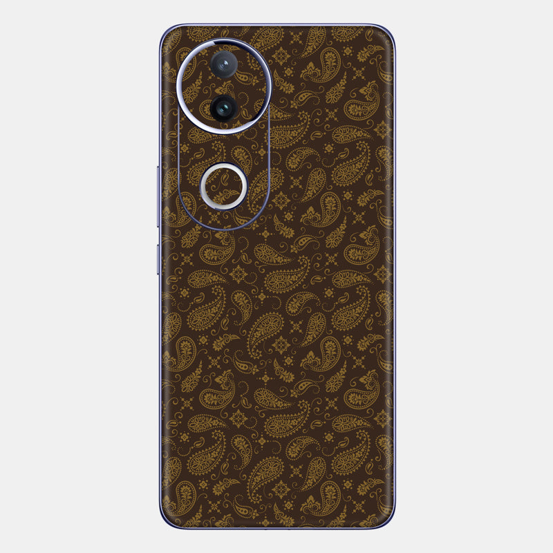 Brown Paisley Glass Back