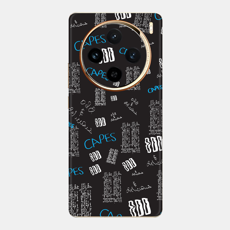 Black Scribble Glass Back