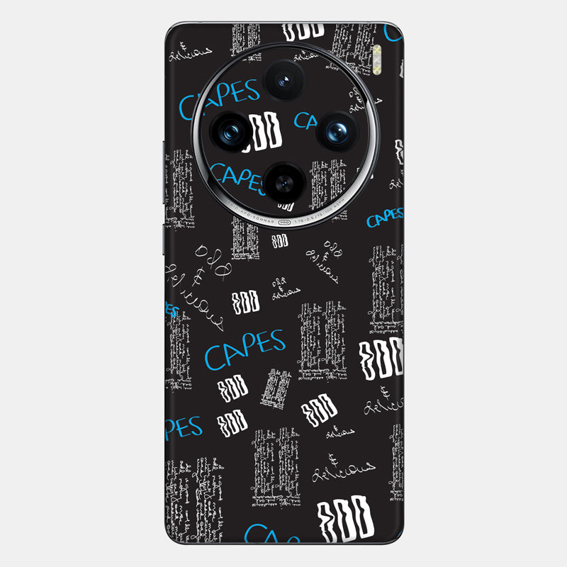 Black Scribble Glass Back