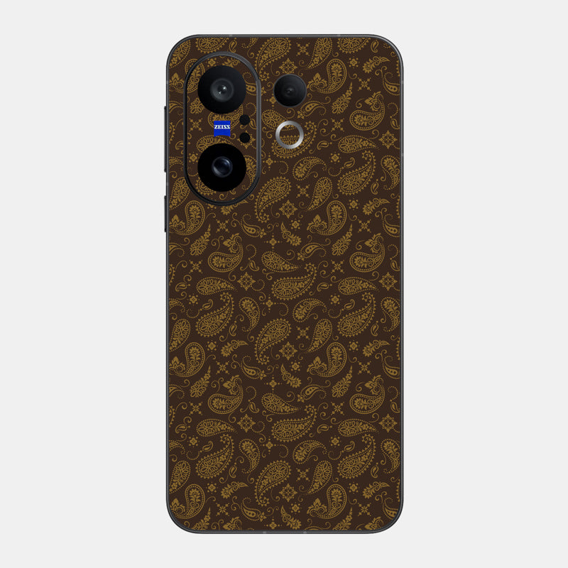 Brown Paisley Glass Back
