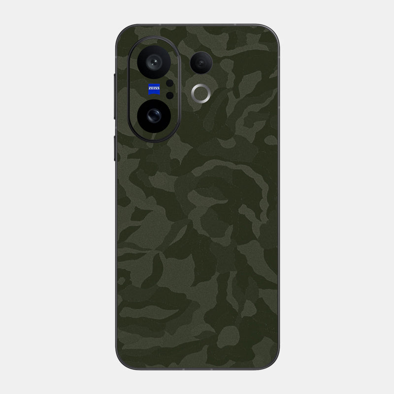 Green Camo Glass Back