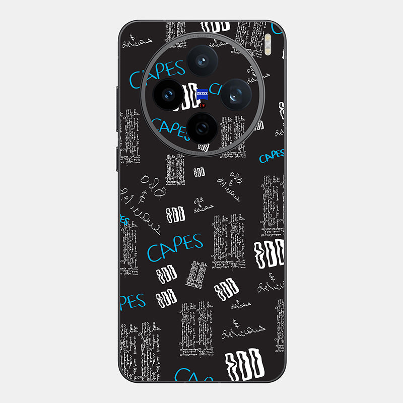 Black Scribble Glass Back