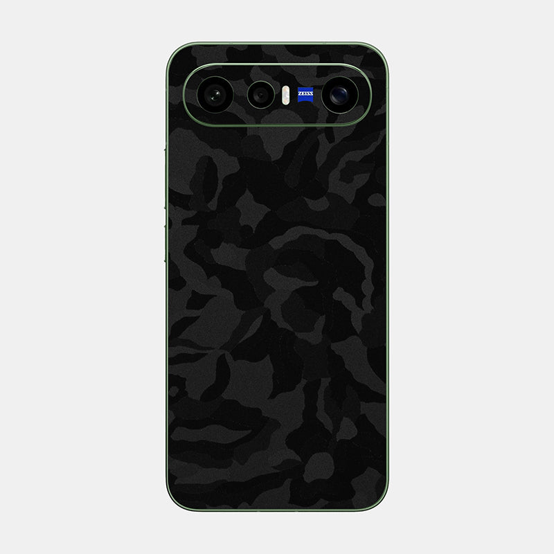 Black Camo Glass Back