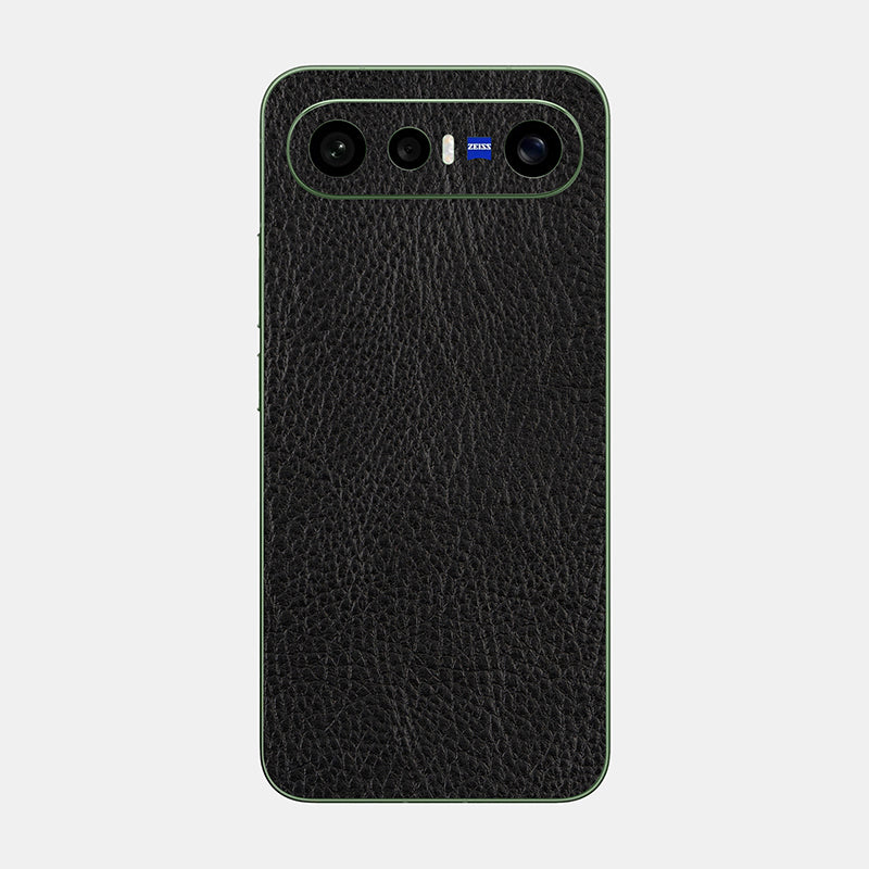 Black Leather Glass Back