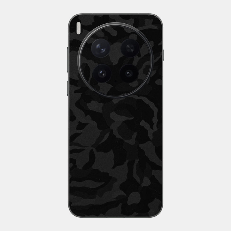 Black Camo Glass Back