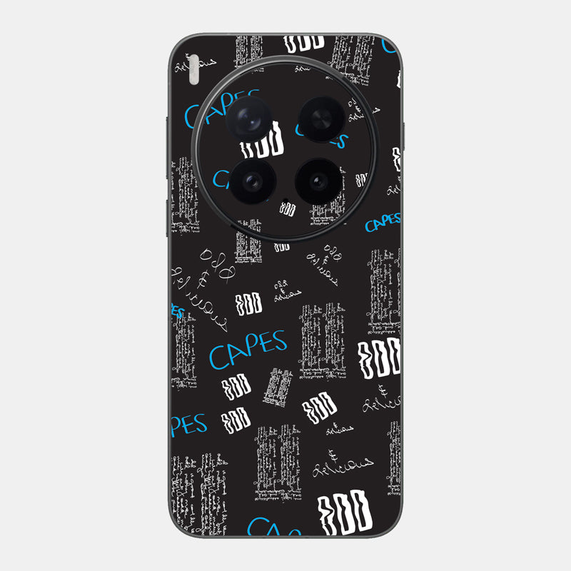 Black Scribble Glass Back