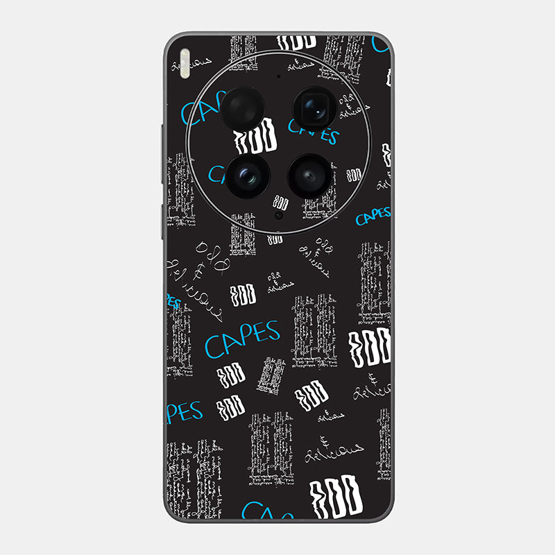 Black Scribble Glass Back