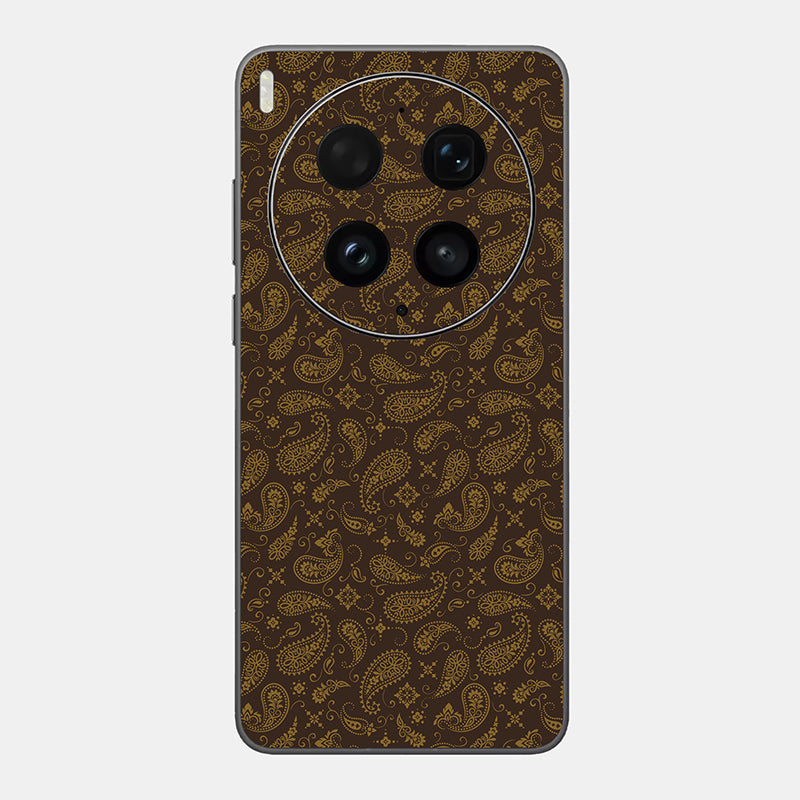 Brown Paisley Glass Back