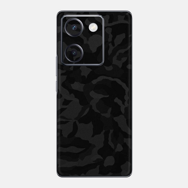 Black Camo Glass Back