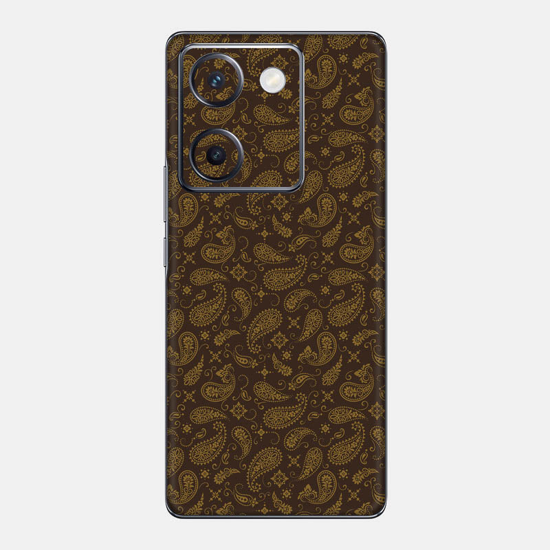 Brown Paisley Glass Back