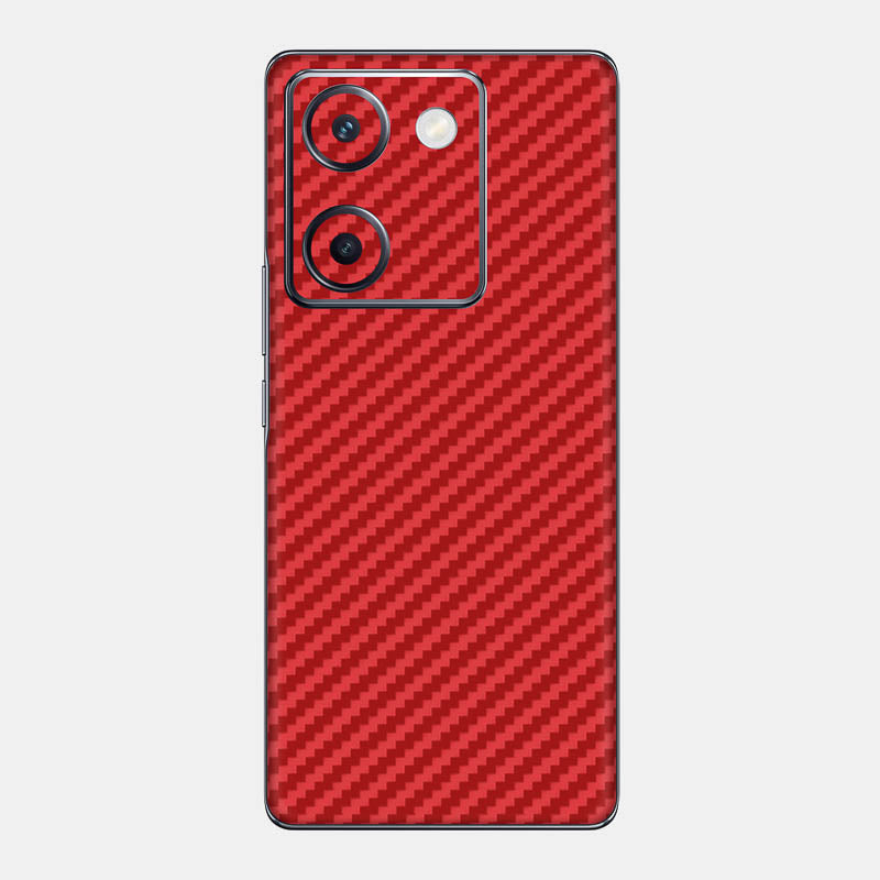 Carbon Fibre Red Glass Back
