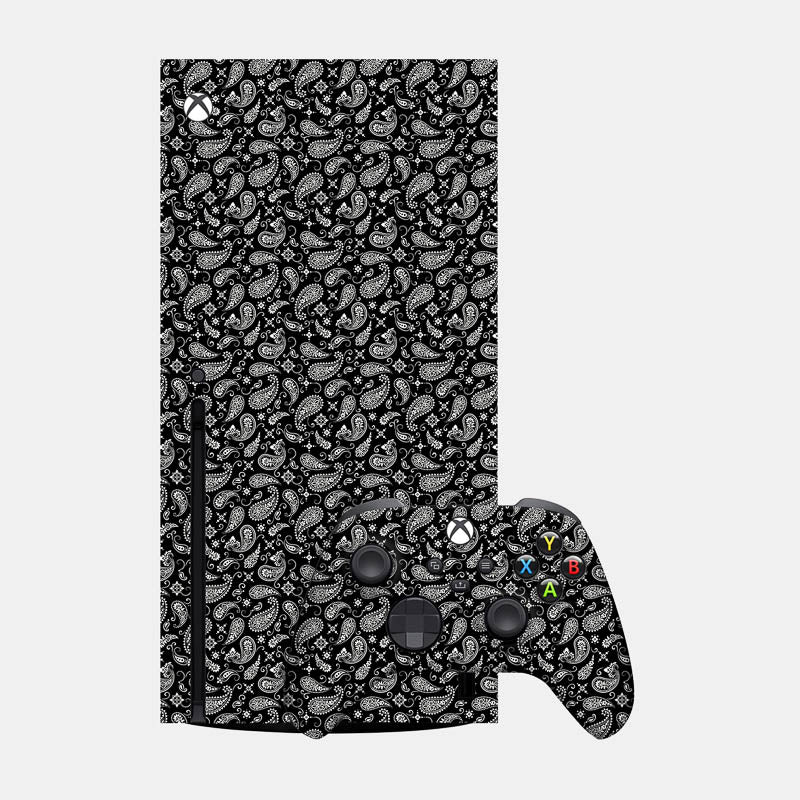 Black Paisley Glass Back