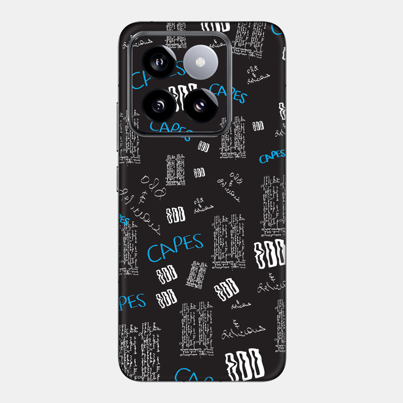 Black Scribble Glass Back