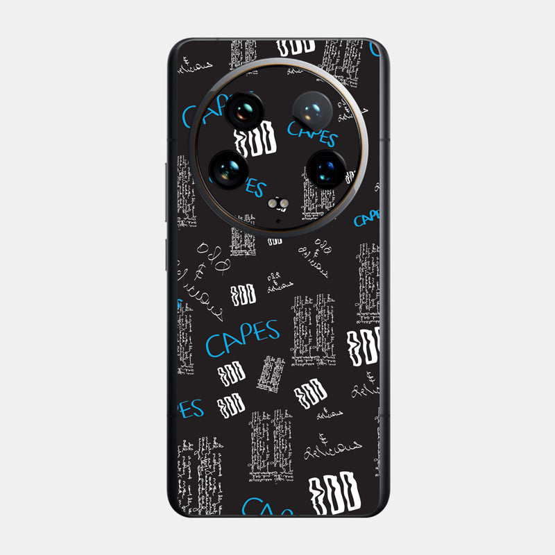 Black Scribble Glass Back