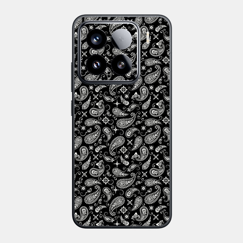 Black Paisley Glass Back
