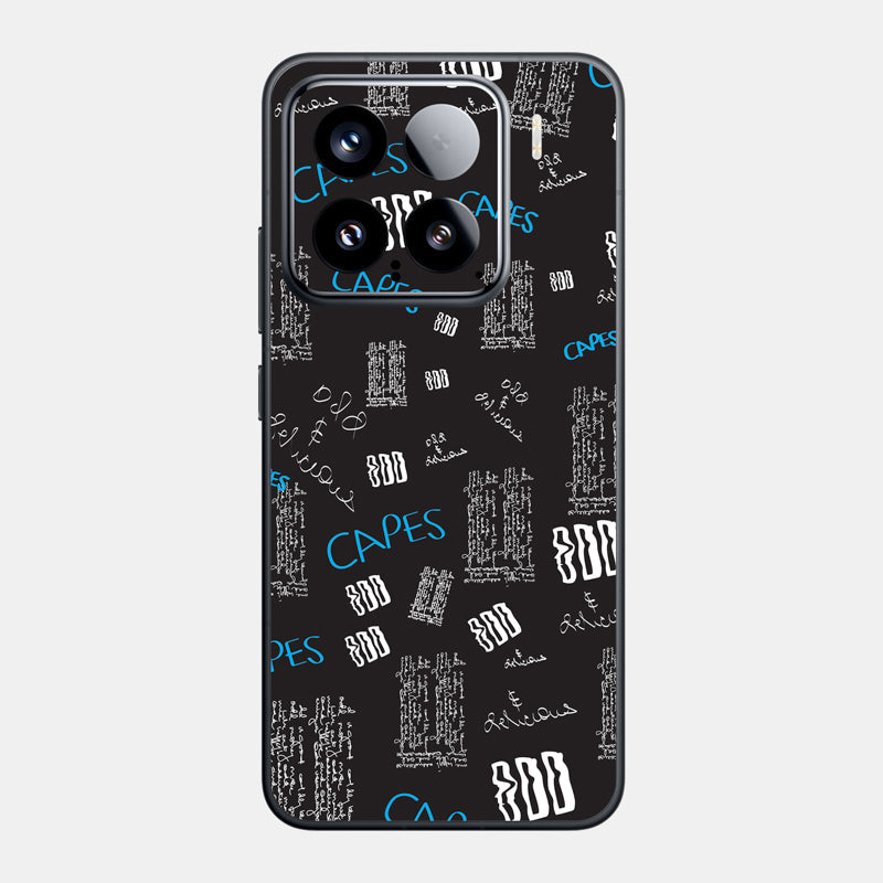 Black Scribble Glass Back